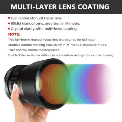 EF 85mm F1.8 Portrait Lens - Medium Telephoto Manual Cameras Lens for Canon EOS Rebel T Series (T8i/T7i/T7/T6/T3i/T2i/4000D/850D/SL3/SL2) & High-End DSLRs (6D Mark II/5D Mark IV/90D/80D/77D) - 이미지 7