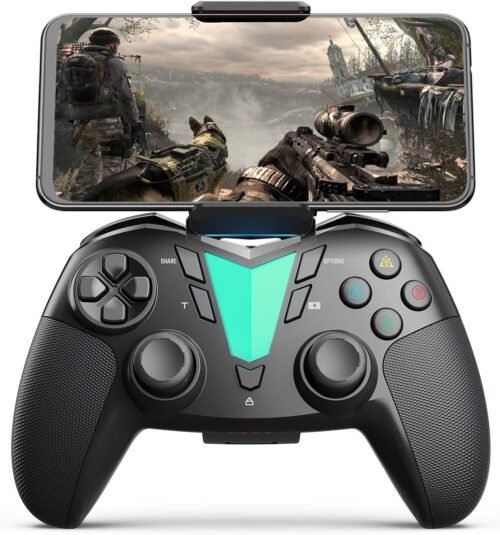 Mobile Game Controller Compatible with iPhone iPad(Ver.13 or Later, Only for MFi Games) / Android Smart Phone(Just for Ver.10) / PS4, ONE Pro Wireless Gaming Gamepad Joystick - Black