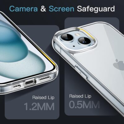 JETech Case for iPhone 15 Plus 6.7-Inch, Non-Yellowing Shockproof Phone Bumper Cover, Anti-Scratch Clear Back (Clear) - 이미지 4