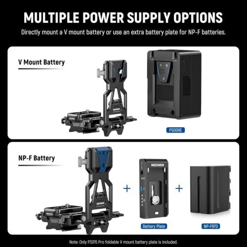 NEEWER Foldable V Mount Battery Plate with Arca Type Quick Release Camera Baseplate, Lightweight DSLR Camera Video Rig Compatible with SmallRig V Mount Battery Cage DJI RS4 RS3 Gimbal, PS015 PRO - 이미지 8