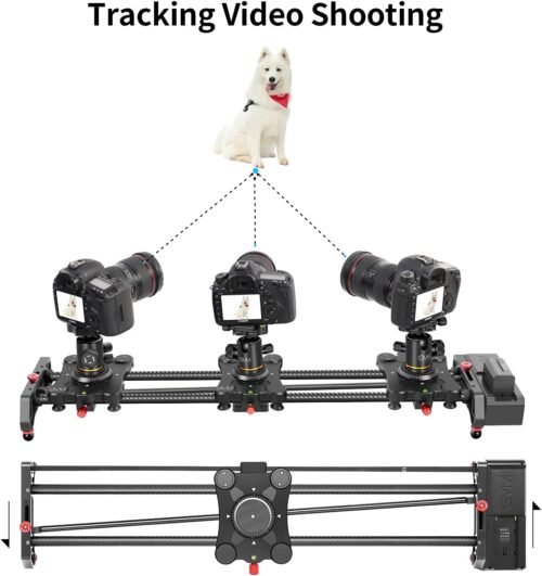 GVM Motorized Camera Slider,31" Wireless Carbon Fiber Dolly Rail Camera Slider with APP Control, Motorized Time Lapse and Video Shot Follow Focus Shot and 120 Degree Panoramic Shooting - 이미지 4