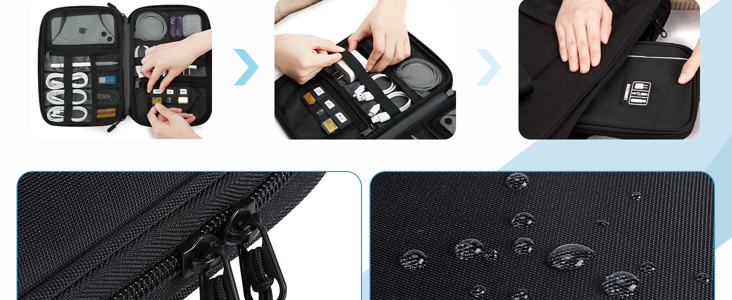 BAGSMART Electronics Travel Organizer Case, Tech Accessories Cord Storage Bag for Phone, Power Bank, SD Card, Cables, Black 13 BAGSMART Electronics Travel Organizer Case, Tech Accessories Cord Storage Bag for Phone, Power Bank, SD Card, Cables, Black-