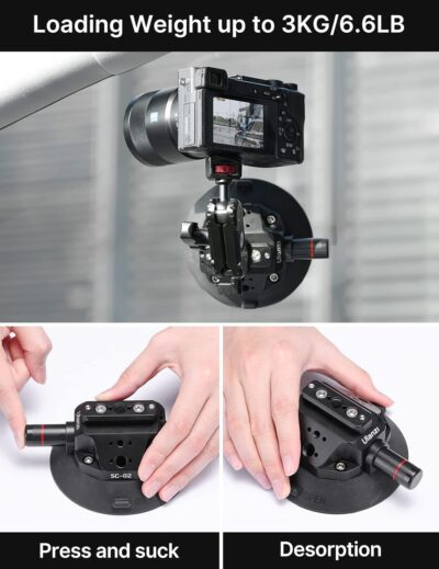 Camera Suction Cup Mount for Action Cameras - ULANZI SC-02 4.5in Pump-actived Vacuum Suction Mount w Quick Release NATO Magic Arm Car Boat Windshield Window Mount Compatible with Action Cameras - 이미지 5