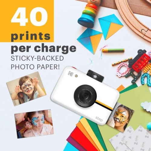 Kodak Step Camera Instant Camera with 10MP Image Sensor, ZINK Zero Ink Technology, Classic Viewfinder, Selfie Mode, Auto Timer, Built-in Flash & 6 Picture Modes | White. - 이미지 3