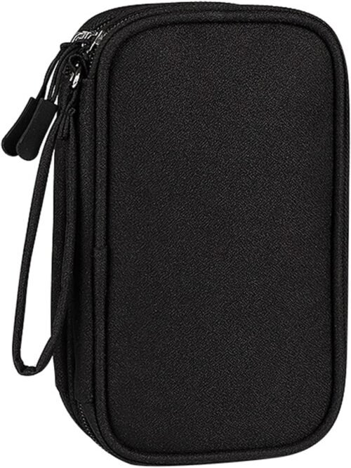 FYY Travel Cable Organizer Pouch Electronic Accessories Carry Case Portable Waterproof Double Layers All-in-One Storage Bag for Cord, Charger, Phone, Earphone Black - 이미지 4