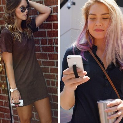 LOVEHANDLE Phone Grip for Most Smartphones and Mini Tablets, Black Elastic Strap with Black Base, LH-01Black - 이미지 8