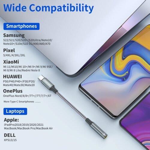USB Type C to 3.5mm Headphone Jack Adapter, (2-Pack) USB C to Aux Female Audio Dongle Cable Cord Compatible with iPhone 16/15 Pro/15 Plus/15 Pro Max,iPad Pro,MacBook, Samsung Galaxy S24 S23 S22 - 이미지 6