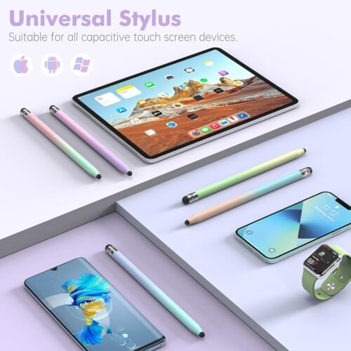 5Pcs Stylus Pens, 2 in 1 Stylus Pen for Touchscreen High Sensitivity Capacitive Stylus for iPad, iPhone, Android Samsung Tablets Skylight Calendar All Universal Touchscreen Devices with 10 Rubber Tips - 이미지 6