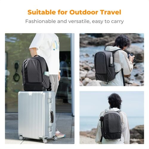 K&F Concept Camera Backpack for Photographers - Multi-Functional Travel Bag with Tripod, Lens, Accessory & Laptop Compartment, Rain Cover, Waterproof - 이미지 5