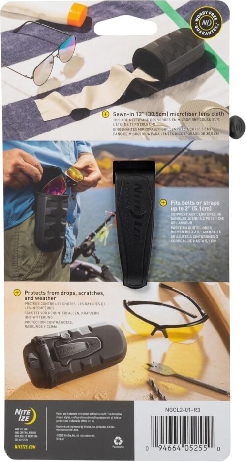 Nite Ize Clip Case Hardshell XL Optics Case - Sunglasses Organizer for Travel - Pouch Case for Eyeglasses - Black - 이미지 6