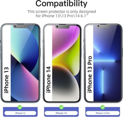 NEW'C 3 Pack Privacy for iPhone 14, iPhone 13, iPhone 13 Pro Screen Protector (6.1 inches), Enhanced 28-Degree Privacy Angle, Ultra Durable 9H Hardness, Bubble-Free - 이미지 2