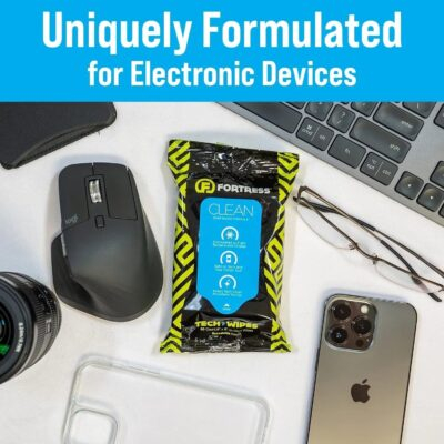 Fortress Electronic Wipes (25 ct.) To-Go Tech Wipes for Screens, Phones, Keyboards, TV Monitors, Computer Screens, and More [Travel Size] Skin-Safe - 이미지 2