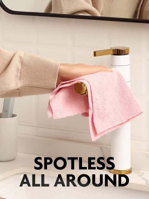 Fantasticlean Microfiber Cleaning Cloth Roll -75 Pack, Tear Away Microfiber Towels, 12" x 12", Reusable, Washable, Scratch Free, Ultra Absorbent Dish Rags for Car, Home, Garage or Shop (Pink) - 이미지 4