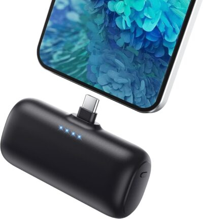 Mini Portable Charger USB C Power Bank,5200mAh 15W PD Phone Charger for iPhone,Ultra-Compact Plug in Battery Pack Compatible with iPhone 16/16Plus/15/15Plus/15Pro Max,Samsung S25/S24,iPad,Android etc