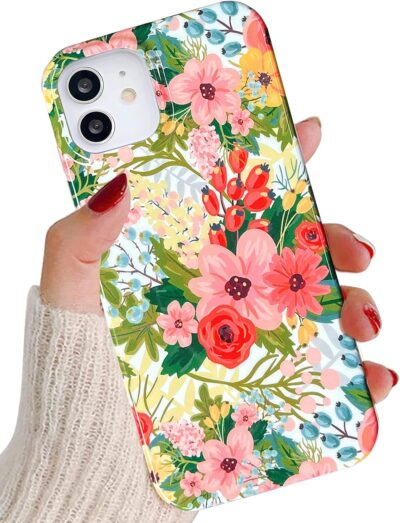 J.west Design for iPhone 11 Case 6.1", Modern Style Summer Cute Bouquet Floral Pattern with Garden Botanical Flowers Prints Slim Soft TPU Shockproof Cover Protective Phone Case for Women Girls - 이미지 9