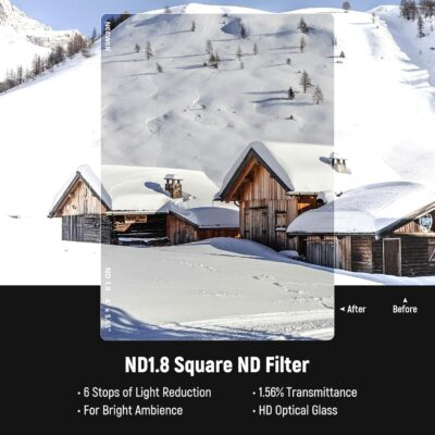 NEEWER 2 Pack ND0.9/1.8 (3/6 Stops) Square ND Filter, 4"x5.65" Dual Sided 30 Multi Nano Coated Cinema Neutral Density Filter for NEEWER Matte Box Compatible with Tilta Compatible with SmallRig - 이미지 4