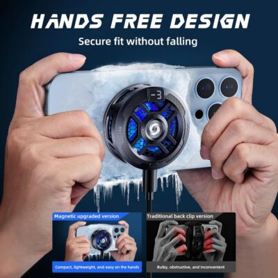 Magnetic Cell Phone Cooler for Gaming Comvin, Mobile Phone Cooling Fan with Dual Mode/Temperature Display,Portable Radiator for iPhone MagSafe Series/Android/iPad/Tablet,Semiconductor Heatsink Cooling - 이미지 6