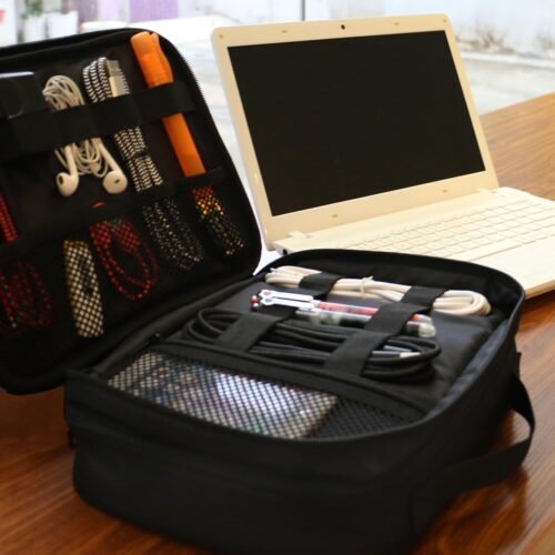MATEIN Electronics Organizer Travel Case, Water Resistant Cable Organizer Bag for Travel Essentials, Gifts for Men, Storage Bag as Accessories for Phone, Cord, Tablet, Black - 이미지 9
