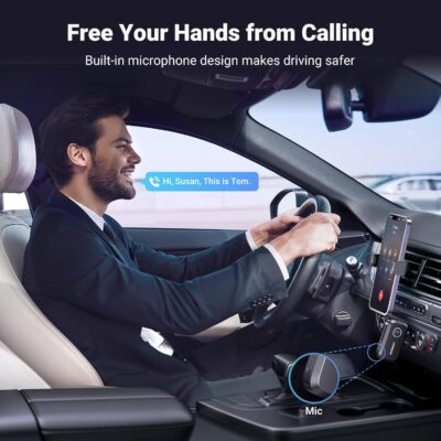 UGREEN 5.4 Aux Bluetooth Adapter, Noise Cancelling 3.5mm AUX Bluetooth Car Adapter, Wireless Audio Receiver for Home Stereo/Wired Speaker, 15H Battery Life - 이미지 5