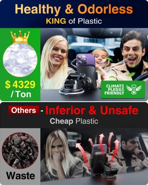 VANMASS 【85+LBS Strongest Suction & Military-Grade 2025 Ultimate Car Phone Mount【Patent & Safety Certs】 Cell Phone Holder Truck Stand for Dashboard Windshield Vent for iPhone 16 15 Pro Max 14 Samsung - 이미지 3