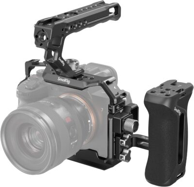 SmallRig A7R V / A7 IV / A7S III Cage with Top Handle, Side Handgrip and Clamp for HDMI Cable, Advanced Kit for Sony Alpha 7R V/Alpha 7 IV/Alpha 7 S III -3669C