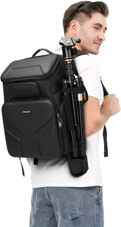 MOSISO Camera Backpack,DSLR/SLR/Mirrorless Photography Waterproof 17.3 inch Camera Bag with Front Hard Shell&Laptop Compartment&Tripod Holder&Rain Cover Compatible with Canon/Nikon/Sony, Space Gray - 이미지 7