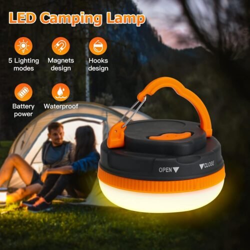 Yizhet 2 Pack LED Camping Lantern, Camping Lamp Flashlights, Camping Light with Magnetic Base 5 Modes Portable Outdoor Tent Light for Hiking Fishing Camping (AAA Batteries Need Self-provided) - 이미지 2