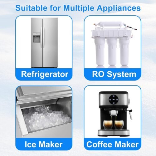 Inline Water Filter Kit for Ice Maker and Refrigerator,Include Feed Water Valve,1/4" Water Line and Quick Connect Fittings,Ideal for Ice Maker,Refrigerator,RO(Reverse Osmosis) System - 이미지 4