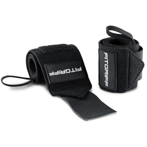 Fitgriff® Wrist Wraps for Weightlifting (18") Heavy-Duty Support for Gym, Bench Press, and Pushups (1 Pair) - for Men and Women (Black) - 이미지 5
