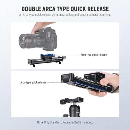 NEEWER 140mm Macro Focusing Rail Slider with 360° Rotation, 4 Directional Locking, Retractable Feet, Acra Type QR Plate, 1/4" & 3/8" Screw for Camera Macro Photography Close Up Shooting, GM-MP2 - 이미지 5