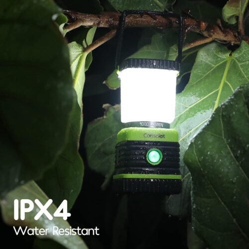 LED Camping Lantern, Consciot Battery Powered Camping Lights, 1000LM, 4 Light Modes, IPX4 Waterproof Tent Lights, Portable Flashlight for Power Outages, Emergency, Hurricane, Hiking, 2-Pack - 이미지 6