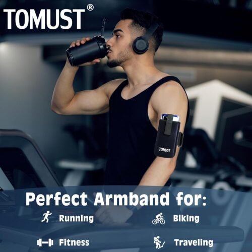Phone Holder with Three Strap, Lightweight Arm Band with Reflective Logo, Elastic Armband Sleeve with Case Fits iPhone and Android, Use for Running, Hiking, Fitness and Workouts, Women/Men - 이미지 5