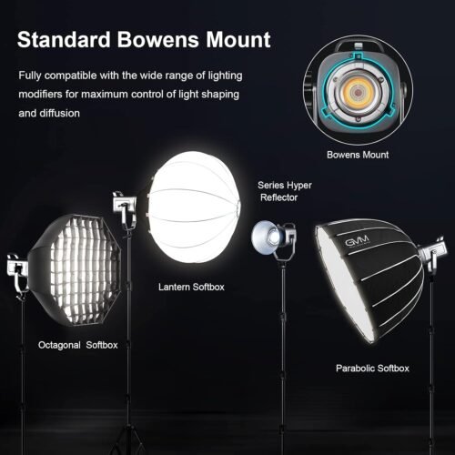 GVM 150W RGB Video Light Kit, 2700K~7500K Bi-Color LED Video Light Photography Studio Lighting Kit with Lantern Softbox & Stand, Continuous Output Lighting Kit with 8 Lighting Effects, CRI 97+ - 이미지 4