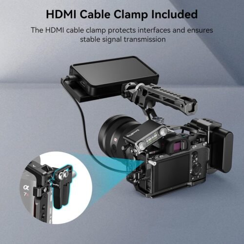 SmallRig A7 III / A7R III Camera Cage Kit for Sony Alpha 7 III/Alpha 7R III, Full Cage with Top Handle for ARRI and Cable Clamp, Built-in Cold Shoe and NATO Rails - 4198 - 이미지 8