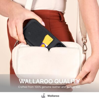 Wallaroo Premium Leather Cell Phone Wallet Stick On - Android and iPhone Wallet and Card Holder for Women and Men - Durable with Non-Slip Lining Secures Up to 3 Cards - 이미지 2
