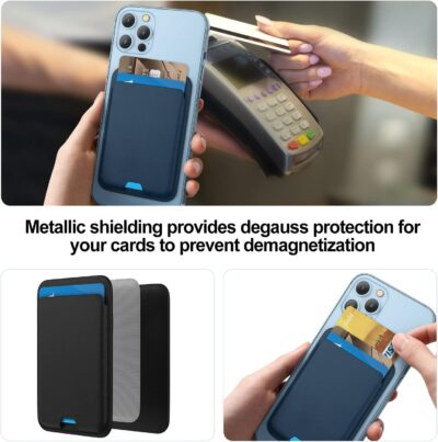 Magnetic Wallet Compatible with MagSafe for iPhone 16 15 14 13 12 Pro Max Plus Model, Mag 3 Safe Card Holder Stick on for Apple Cell Phone, Jet - 이미지 6