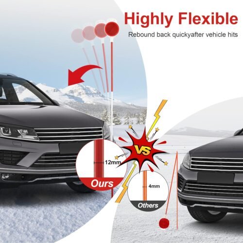 Driveway Reflectors Markers for Snow Plowing, 36-48" Reflective Driveway Steel Metal Reflective Post, Double-Sided High Visible Rustproof Design(4 pack) - 이미지 5