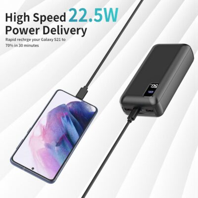 Power Bank 50000mAh 22.5W Fast Charging Portable Charger USB-C Quick Charge with 3 Outputs & 2 Inputs LED Display Huge Capacity External Battery Pack for Most Electronic Devices on The Market - 이미지 3