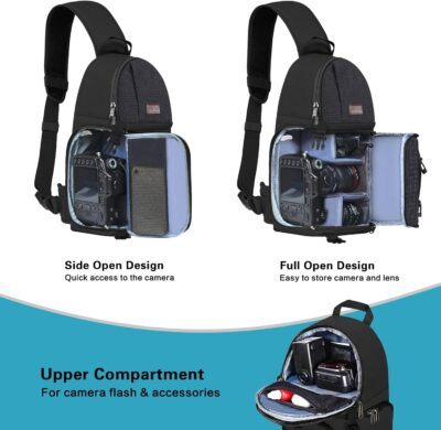 MOSISO Camera Sling Bag, DSLR/SLR/Mirrorless Camera Backpack Case Shockproof Photography Backpack with Tripod Holder & Removable Modular Inserts Compatible with Canon/Nikon/Sony/Fuji - 이미지 2