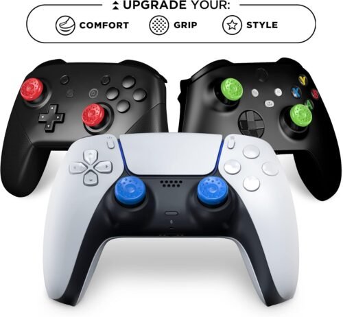 KontrolFreek No-Slip Thumb Grips | Universal Edition for Nintendo Switch Pro, PlayStation 4 (PS4), PlayStation 5 (PS5), Xbox One & Xbox Series X Controller | 8-Pack | Blue/Green/Red/Black - 이미지 2