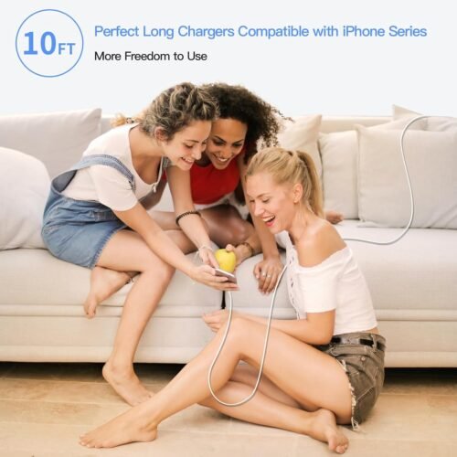 20W USB C Fast Charger 10 FT Compatible with iPhone 14 13 12 11 XS XR X 8 iPad, 2 Pack PD Wall Charger Block with 10FT Long Type C Lightning Cable (White) - 이미지 7