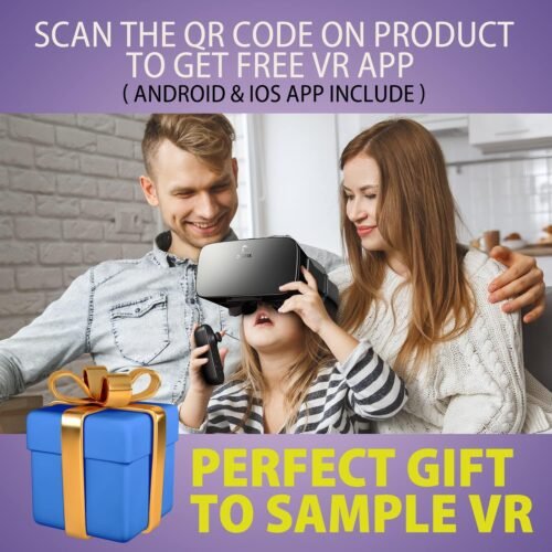 DESTEK V5 VR Headset for Phone with Controller, Anti-Blue Eyes Protected HD Lenses, 110° FOV Virtual Reality Headsets VR Goggles for iPhone 15/14/13/12/11, Samsung, Android - Black - 이미지 5