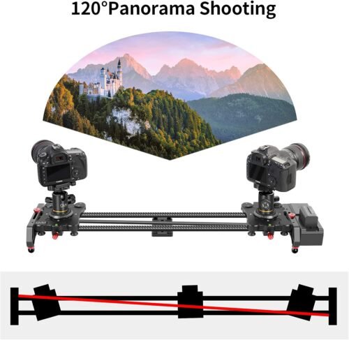 GVM Motorized Camera Slider,31" Wireless Carbon Fiber Dolly Rail Camera Slider with APP Control, Motorized Time Lapse and Video Shot Follow Focus Shot and 120 Degree Panoramic Shooting - 이미지 6