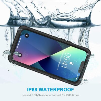 Lanhiem for iPhone 13 Case, IP68 Waterproof Dustproof Shockproof Cases with Built-in Screen Protector, Full Body Sealed Protective Front and Back Cover for iPhone 13, 6.1 inch (Black) - 이미지 5