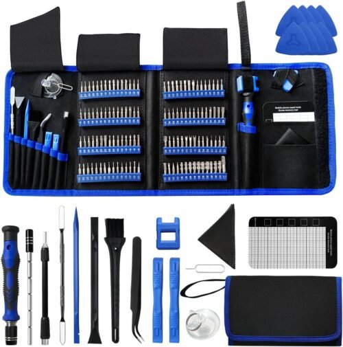142 IN 1 Professional Computer Repair Tool Kit, Precision Screwdriver Set with 120 Bits Magnetic Repair Tool Kit for iPhone, MacBook, Computer, Laptop, PC, Tablet, PS4, Game Console, and Others