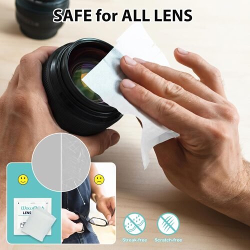 200 Count Lens Wipes for Eyeglasses, Eyeglass Lens Cleaning Wipes Pre-moistened Individually Wrapped Sracth-Free Streak-Free Eye Glasses Cleaner Wipes for Sunglass, Camera Lens, Goggles - 이미지 3