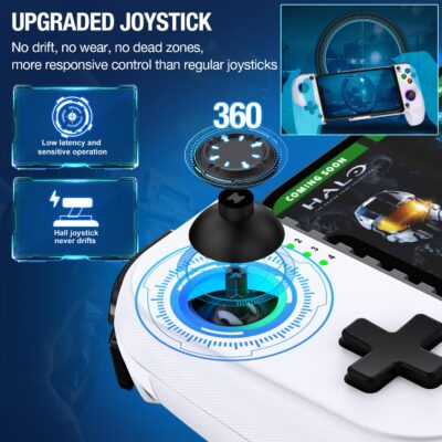 Mocagen Phone Controller for iPhone/Android Support Phone Case, Mobile Controller with Led Light, Upgraded Joysticks, Turbo, Thumb Grips Handheld Gaming Gamepad - 이미지 5