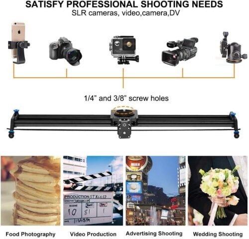 GVM Motorized Camera Slider, 31" Aluminum Alloy Track Dolly Rail Camera Slider with Tracking Shooting, 120 Degree Panoramic Shooting and Time-Lapse Photography for Most DSLR Cameras - 이미지 6