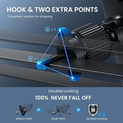 Qifutan Phone Mount for Car Vent [Upgraded Metal Clip] Cell Phone Holder Car Hands Free Cradle in Vehicle Car Phone Holder Mount for Smartphone, iPhone, Cell Phone Automobile Cradles Universal - 이미지 3