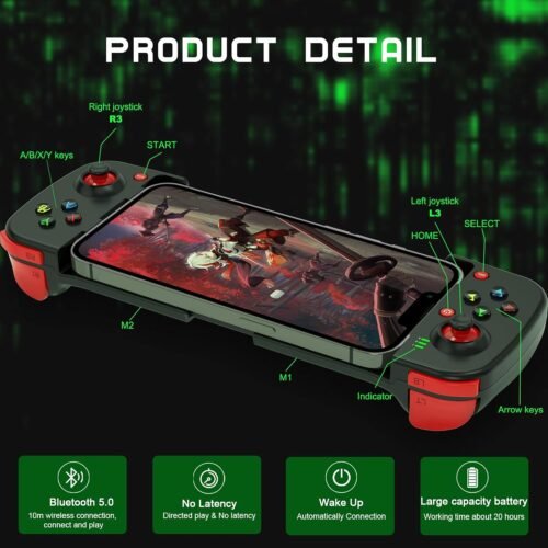 Joso Phone Controller for iPhone/Android Support Phone Case, Mobile Gaming Controller with Ergonomic Design - Wireless Gamepad for Cloud Gaming & PS Remote Play - 이미지 8
